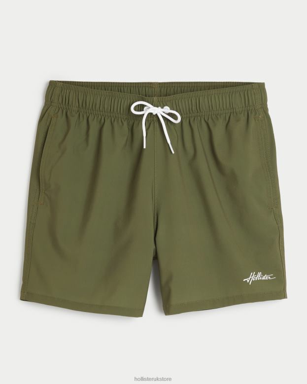 Bottoms Hollister Men Guard Swim Trunks 5\\ 488201123 Olive